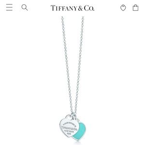 Tiffany mini double heart pendant in Tiffany blue